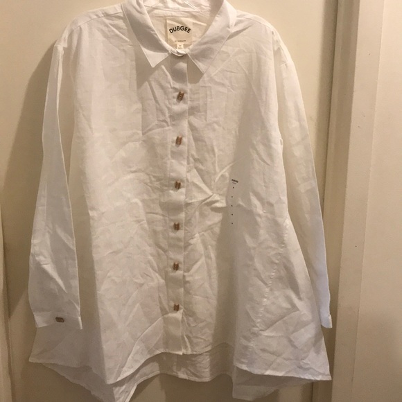 Dubgee by Whoopi Long sleeve collared button down - Picture 1 of 5